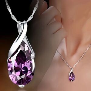 Elegant Purple Gemstone Pendant Necklace